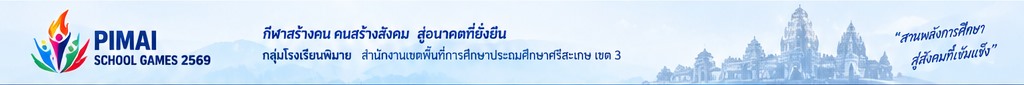 กีฬาสร้างคน คนสร้างสังคม สู่อนาคตที่ยั่งยืน - กลุ่มโรงเรียนพิมาย สำนักงานเขตพื้นที่การศึกษาประถมศึกษาศรีสะเกษ เขต 3