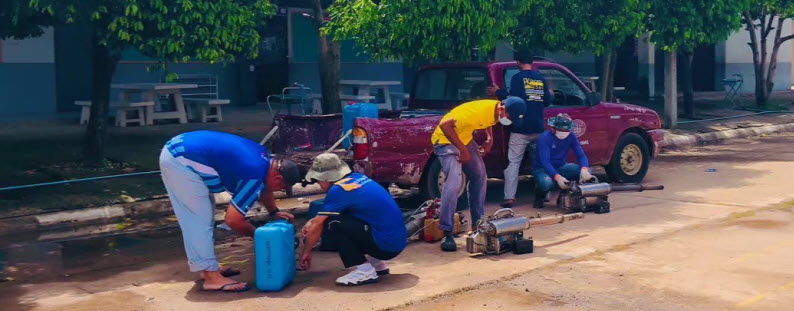 พ่นสารเคมีป้องกันยุงลาย